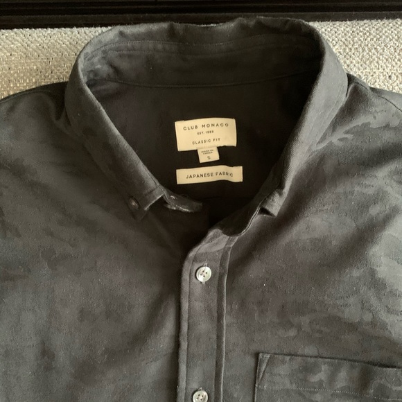 Club Monaco All Black Camo Button-up Shirt - Picture 5 of 6